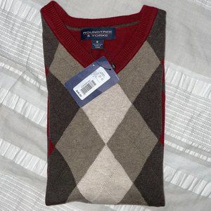 Roundtree & Yorke Argyle Sweater Vest NWT